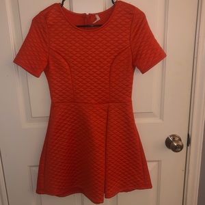Orange Textured Mini Dress